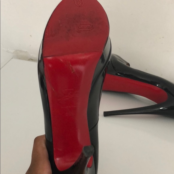 Christian Louboutin Lady Peep Patent Red SolePump - Picture 8 of 8